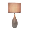 18.11" Traditional Standard Ceramic Dewdrop Table Desk Lamp With Matching Fabric Shade Gray - Creekwood Home