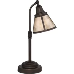 Regency Hill Malta Rustic Farmhouse Desk Lamp 18 1/2" High Satin Bronze Metal Adjustable Blond Mica Shade For Bedroom Living Room Bedside Nightstand -Light Up Deals Store GUEST 6c5742eb d965 47e5 9c1f 2af998e3b980