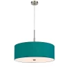 24" Lonoke Pendant Fixture With Hardback Linen Drum Shade Aqua Blue - Cal Lighting