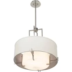 Possini Euro Design Concentric Brushed Nickel Pendant Chandelier 25" Wide Modern White Fabric Drum 4-Light For Dining Room House Foyer Kitchen Island 10 Possini Euro Design Concentric Brushed Nickel Pendant Chandelier 25" Wide Modern White Fabric Drum 4-Light For Dining Room House Foyer Kitchen Island -Light Up Deals Store GUEST 6ede5d12 b6eb 4273 8e6a ff58c9353118