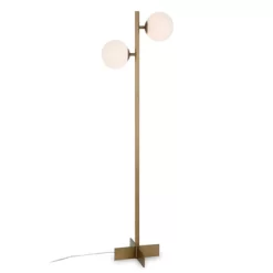 70.5' Floor Lamp With Milk Glass Orb Shade In Gold - Henn&Hart -Light Up Deals Store GUEST 72168b39 240b 4f7e 9c00 db0c20c82c49