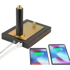 Possini Euro Design Possini Euro Hayven Desk Lamp With Dual USB Ports In Warm Gold With Black -Light Up Deals Store GUEST 725eda49 37ef 4e2e 923b 13d892426628