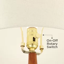 360 Lighting Amelia 28 3/4" Tall Mid Century Modern End Table Lamp Matte Black Ceramic Wood Single Living Room Bedroom Bedside Oatmeal Shade -Light Up Deals Store GUEST 725f784c 0534 4cbf 83a2 bd3f3aa6098e