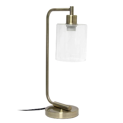 Modern Iron Table Lamp With Glass Shade Antique Brass - Lalia Home 1 Modern Iron Table Lamp With Glass Shade Antique Brass - Lalia Home