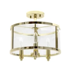 3-Light 13" Industrial Farmhouse Glass/Metallic Accented Semi-flushmount Ceiling Light - Lalia Home 25 3-Light 13" Industrial Farmhouse Glass/Metallic Accented Semi-flushmount Ceiling Light - Lalia Home -Light Up Deals Store GUEST 741c1288 9400 4fc0 aab9 206cc93a51d4