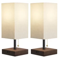 Small Table Lamp Set With Wood Base – Set Of 2 Modern Rectangle Lights With LED Bulb IncludeDecor Living Room, Bedroom, Or Home Office By Lavish Home 10 Small Table Lamp Set With Wood Base – Set Of 2 Modern Rectangle Lights With LED Bulb IncludeDecor Living Room, Bedroom, Or Home Office By Lavish Home -Light Up Deals Store GUEST 75523082 d5ad 47e8 85e0 24d20cbdfd21