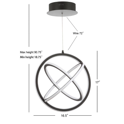 16.5" Adjustable Orbit Pendant (Includes Energy Efficient Light Bulb) Black - JONATHAN Y 3 16.5" Adjustable Orbit Pendant (Includes Energy Efficient Light Bulb) Black - JONATHAN Y - Image 3