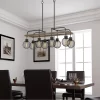 39.5" X 14.75" Metal Forio Chandelier With Mesh Round Shade Brown - Cal Lighting