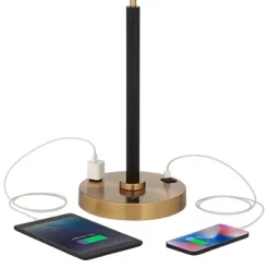 Possini Euro Design Carlyle Gold Black USB Desk Lamps Set Of 2 With Smart Socket -Light Up Deals Store GUEST 80e74b3c 36b2 4e1f 8bcd ad2faf4a1303