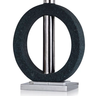 Asha Brisbane Stone Textured Ceramic Design Table Lamp Dark Silver - StyleCraft 2 Asha Brisbane Stone Textured Ceramic Design Table Lamp Dark Silver - StyleCraft - Image 2