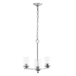 3-Light 15" Classic Contemporary Clear Glass/Metal Hanging Pendant Chandelier - Lalia Home -Light Up Deals Store GUEST 824f9088 b222 463c 93ab 8cf0bb2b85b3