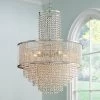 Vienna Full Spectrum Pioggia Chrome Pendant Chandelier 23 1/2" Wide Modern Crystal 5-Light Fixture For Dining Room House Foyer Kitchen Island Entryway