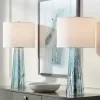 360 Lighting Marcus Modern Table Lamps 30" Tall Set Of 2 Mercury Glass Column White Drum Shade For Bedroom Living Room Bedside Nightstand Office Home