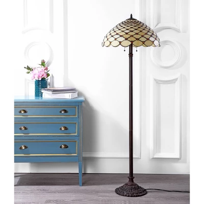 62" Lee Tiffany Style Floor Lamp (Includes LED Light Bulb) Bronze - JONATHAN Y 2 62" Lee Tiffany Style Floor Lamp (Includes LED Light Bulb) Bronze - JONATHAN Y - Image 2