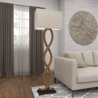 Rustic Jute Floor Lamp Brown - Olivia & May 7 Rustic Jute Floor Lamp Brown - Olivia & May - Image 7