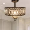 15.25" Glass And Metal Tiered Jeweled Semi Flush Mount Ceiling Light - River Of Goods