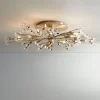 Possini Euro Design Ceiling Light Semi Flush Mount Fixture LED Brass 27 1/2" Wide 10-Light Crystal Berry For Living Room