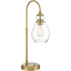 Possini Euro Design Possini Euro Vaile Desk Lamp With Dual USB Ports Warm Gold With Glass Shade -Light Up Deals Store GUEST 8c68f048 bcdc 4268 8ba2 9325176438a0