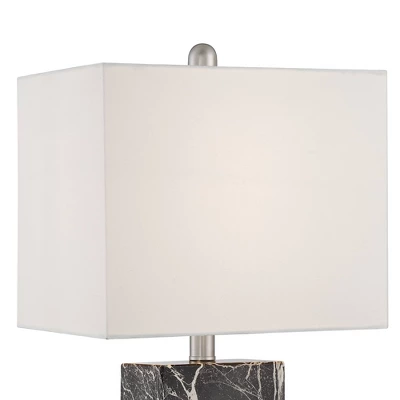360 Lighting Connie Modern Table Lamps Set Of 2 With Black Marble Riser 25" High Black Faux Marble USB Charging Port White Rectangular Shade For Desk 1 360 Lighting Connie Modern Table Lamps Set Of 2 With Black Marble Riser 25" High Black Faux Marble USB Charging Port White Rectangular Shade For Desk