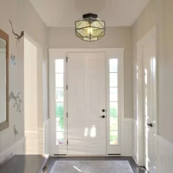 12.5" 1-Light Evelyn Vintage Farmhouse Iron/Glass LED Flush Mount Oil Rubbed Bronze - JONATHAN Y -Light Up Deals Store GUEST 8f11c10c e771 4f07 8997 7ea94fc2ca7f