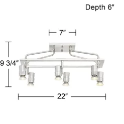 Pro Track Sven 6-Head LED Ceiling Track Light Fixture Kit Spot Light GU10 Silver Brushed Nickel Finish Metal Modern Cage Kitchen Bathroom 22" Wide -Light Up Deals Store GUEST 94579d0e 99ec 4be4 8bd1 63c158a11c65