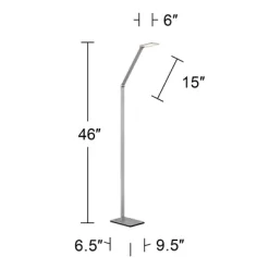 Possini Euro Design Bentley Modern Task Floor Lamp 61" Tall Silver LED Touch On Off Adjustable Head For Living Room Reading Bedroom Office House Home -Light Up Deals Store GUEST 9471b85d fb50 4ff5 a542 474bb22bdded