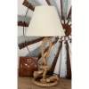 26" Rustic Jute Table Lamp Brown - Olivia & May