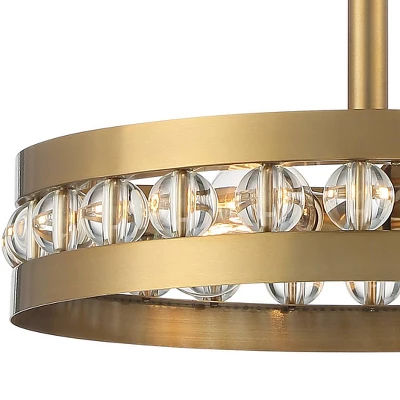 Stiffel Artyom Warm Gold Ring Pendant Chandelier 21 1/2" Wide Modern Clear Crystal Balls 4-Light Fixture For Dining Room House Foyer Kitchen Island 2 Stiffel Artyom Warm Gold Ring Pendant Chandelier 21 1/2" Wide Modern Clear Crystal Balls 4-Light Fixture For Dining Room House Foyer Kitchen Island - Image 2