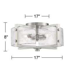 Possini Euro Design Prane Modern Industrial Ceiling Light Semi Flush Mount Fixture 17" Wide Brushed Nickel 4-Light Warped Glass For Bedroom Kitchen 14 Possini Euro Design Prane Modern Industrial Ceiling Light Semi Flush Mount Fixture 17" Wide Brushed Nickel 4-Light Warped Glass For Bedroom Kitchen -Light Up Deals Store GUEST 968afca0 1c02 432c 9354 62d2a6a517c1