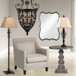 Franklin Iron Works French Scroll Rubbed Bronze Chandelier 22 1/2" Wide Rustic 9-Light Fixture For Dining Room House Kitchen Island Entryway Bedroom -Light Up Deals Store GUEST 977d7ad2 7483 4c76 8dc5 b8999614fe6c