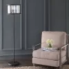 63.375" Metal/Crystal Bevin Floor Lamp (Includes LED Light Bulb) Black - JONATHAN Y