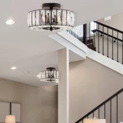 11.5" Crystalline Semi-Flush Mount Pendant Clear - River Of Goods -Light Up Deals Store GUEST 9a8b09a2 05d0 445c 9c39 02e7e13232f3