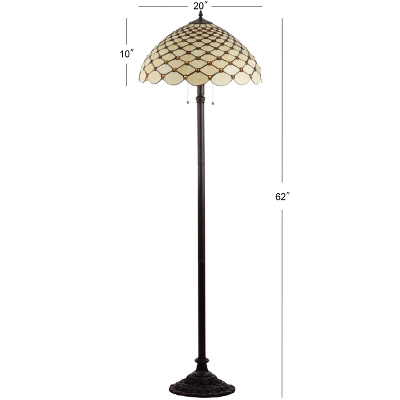62" Lee Tiffany Style Floor Lamp (Includes LED Light Bulb) Bronze - JONATHAN Y 3 62" Lee Tiffany Style Floor Lamp (Includes LED Light Bulb) Bronze - JONATHAN Y - Image 3