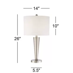 360 Lighting Geoff Modern Table Lamps 26" High Set Of 2 Brushed Nickel With USB Charging Port Table Top Dimmers White Drum Shade For Living Room Desk -Light Up Deals Store GUEST 9cb7cad8 dad5 4ba8 983f 17475b0cabb7