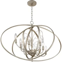 Possini Euro Design Tiller Champagne Satin Silver Pendant Chandelier 31 1/2" Wide Modern Open Orb Frame 8-Light Fixture For Dining Room Kitchen Island -Light Up Deals Store GUEST 9d5b4c51 6b5a 4c0b b666 fe134fd23059