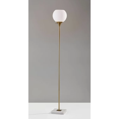 71" 3-way Fiona Torchiere Brass - Adesso 1 71" 3-way Fiona Torchiere Brass - Adesso