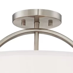 Possini Euro Design Halsted Modern Ceiling Light Semi Flush Mount Fixture 15" Wide Brushed Nickel 2-Light Oatmeal Linen Drum For Bedroom Living Room 8 Possini Euro Design Halsted Modern Ceiling Light Semi Flush Mount Fixture 15" Wide Brushed Nickel 2-Light Oatmeal Linen Drum For Bedroom Living Room -Light Up Deals Store GUEST 9e08fafe 167a 43fc b40d edac36fcd3a6