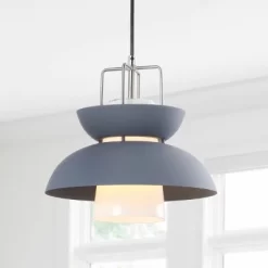 11" Metal Paul Farmhouse Pendant (Includes Energy Efficient Light Bulb) Gray - JONATHAN Y -Light Up Deals Store GUEST 9ea85363 139d 46e1 972f bb79aa19ae20