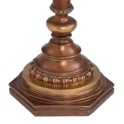 Kathy Ireland Hyde Park Vintage Rustic Floor Lamps With Glass Tray Tables 65" Tall Set Of 2 Bronze Nightlight Beige Fabric Bell Shade For Living Room -Light Up Deals Store GUEST a00ef101 09bc 4017 a1fc 5bab303d8ab8