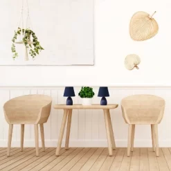 9.45" 2pk Petite Ceramic Oblong Bedside Table Desk Lamps With Matching Tapered Drum Shade Blue - Creekwood Home -Light Up Deals Store GUEST a039df64 f79e 468e a009 89fbcd450565