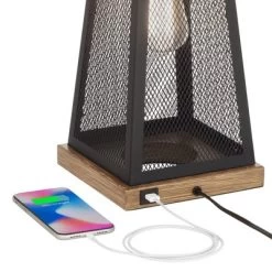 Franklin Iron Works Barris Industrial Table Lamp 26 3/4" High Metal Mesh With Nightlight LED USB Charging Port Burlap Shade For Living Room House Desk 9 Franklin Iron Works Barris Industrial Table Lamp 26 3/4" High Metal Mesh With Nightlight LED USB Charging Port Burlap Shade For Living Room House Desk -Light Up Deals Store GUEST a1f68d64 2329 42e1 b473 cce83e021488