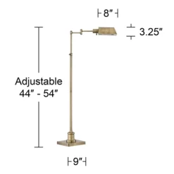 Regency Hill Jenson Traditional Pharmacy Floor Lamp With Black Riser 54" Tall Aged Brass Adjustable Swing Arm Metal Shade For Living Room Reading -Light Up Deals Store GUEST a33a77b1 27ce 4468 8e6f bf18331fb548