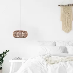 Fitz 1-Light Plug-In Or Hardwire Rattan Shade Pendant Lighting - Globe Electric -Light Up Deals Store GUEST a501eafc f8a0 4245 adba 54978093fab5