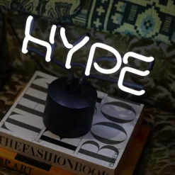 Amped Co 9.6" X 8.3" HYPE Real Neon Light Novelty Desk Lamp, White -Light Up Deals Store GUEST a50781a0 2402 445e 959c 42f6bf150a5d