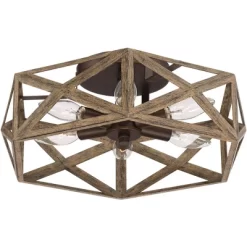 Possini Euro Design Moorcroft Modern Farmhouse Ceiling Light Semi Flush Mount Fixture 14 1/2" Wide Dark Wood Bronze 6-Light Hexagon Frame For Bedroom 12 Possini Euro Design Moorcroft Modern Farmhouse Ceiling Light Semi Flush Mount Fixture 14 1/2" Wide Dark Wood Bronze 6-Light Hexagon Frame For Bedroom -Light Up Deals Store GUEST a61002d5 086f 43ee 86de 5d4d73cd4298