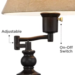 Regency Hill Traditional Desk Table Lamp Swing Arm With Hotel Style USB Charging Port 21.75" High Bronze Metal Faux Leather Bell Shade For Bedroom 11 Regency Hill Traditional Desk Table Lamp Swing Arm With Hotel Style USB Charging Port 21.75" High Bronze Metal Faux Leather Bell Shade For Bedroom -Light Up Deals Store GUEST a689f15d 28d3 4c64 a89b 7e50d9e9eedd