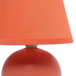8.66" Petite Ceramic Orb Base Bedside Table Desk Lamp With Matching Tapered Drum Fabric Shade Orange - Creekwood Home -Light Up Deals Store GUEST a6c72af2 425e 4f93 9b34 8f16805766b8