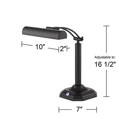 360 Lighting Grady Traditional Piano Banker Desk Lamp 16 1/2" High Black LED Adjustable Bronze Metal Shade For Bedroom Bedside Nightstand Kids Desk 8 360 Lighting Grady Traditional Piano Banker Desk Lamp 16 1/2" High Black LED Adjustable Bronze Metal Shade For Bedroom Bedside Nightstand Kids Desk - Image 8
