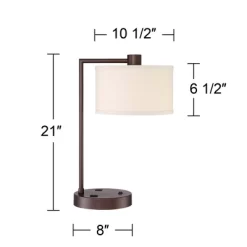 360 Lighting Colby Modern Desk Lamp 21" High Bronze With USB And AC Power Outlet In Base White Linen Drum Shade For Bedroom Living Room Office Family 15 360 Lighting Colby Modern Desk Lamp 21" High Bronze With USB And AC Power Outlet In Base White Linen Drum Shade For Bedroom Living Room Office Family -Light Up Deals Store GUEST a739b621 59c5 4618 a8ae 0d17dff00dc4