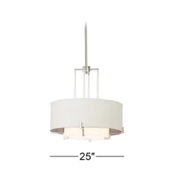 Possini Euro Design Concentric Brushed Nickel Pendant Chandelier 25" Wide Modern White Fabric Drum 4-Light For Dining Room House Foyer Kitchen Island 11 Possini Euro Design Concentric Brushed Nickel Pendant Chandelier 25" Wide Modern White Fabric Drum 4-Light For Dining Room House Foyer Kitchen Island -Light Up Deals Store GUEST a7b95aa3 19d4 4d93 bd0b 2641cbcb0e44